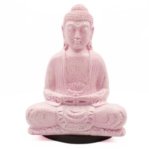 Meditation Buddha Lamp Cherry Crackle – Oval Stand