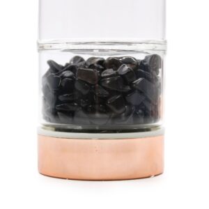 Crystal Glass Tea Infuser Bottle – Rose Gold – Onyx