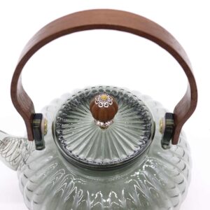 Glass Infuser Teapot – Charcoal Ribbed Pearl – 950ml