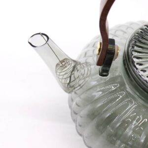 Glass Infuser Teapot – Charcoal Ribbed Pearl – 950ml