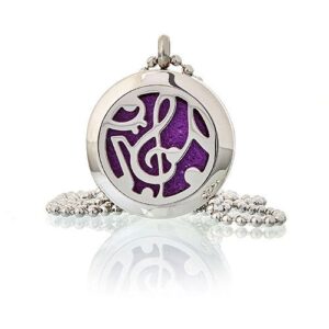 Aromatherapy Diffuser Necklace – Music Notes 25mm