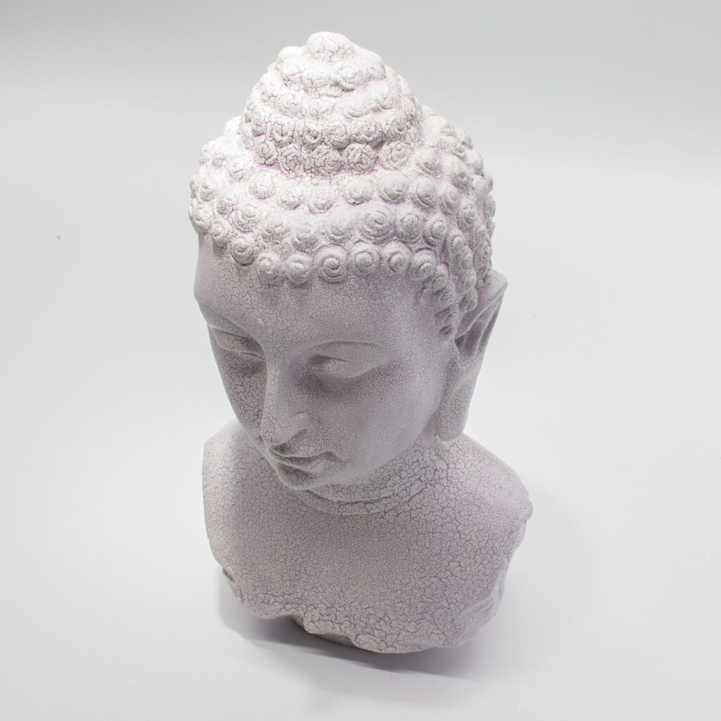 Buddha Bust Lamp Lavender Crackle - Oval Stand