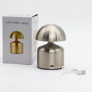 Touch Lamp – Dome Mushroom Silver – USB (C) – Rechargable  (400 Watt)