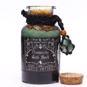 Ancient Witch Bath Spell Potion & Aventurine Crystal Amulet – Prosperity
