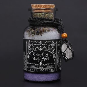 Ancient Witch Bath Spell Potion & Rock Crystal Amulet – Cleansing