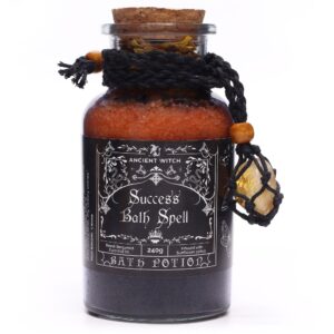 Ancient Witch Bath Spell Potion & Citrine Crystal Amulet – Success