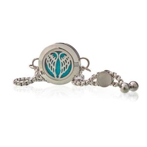 Aromatherapy Jewellery Chain Bracelet – Angel Wings – 20mm