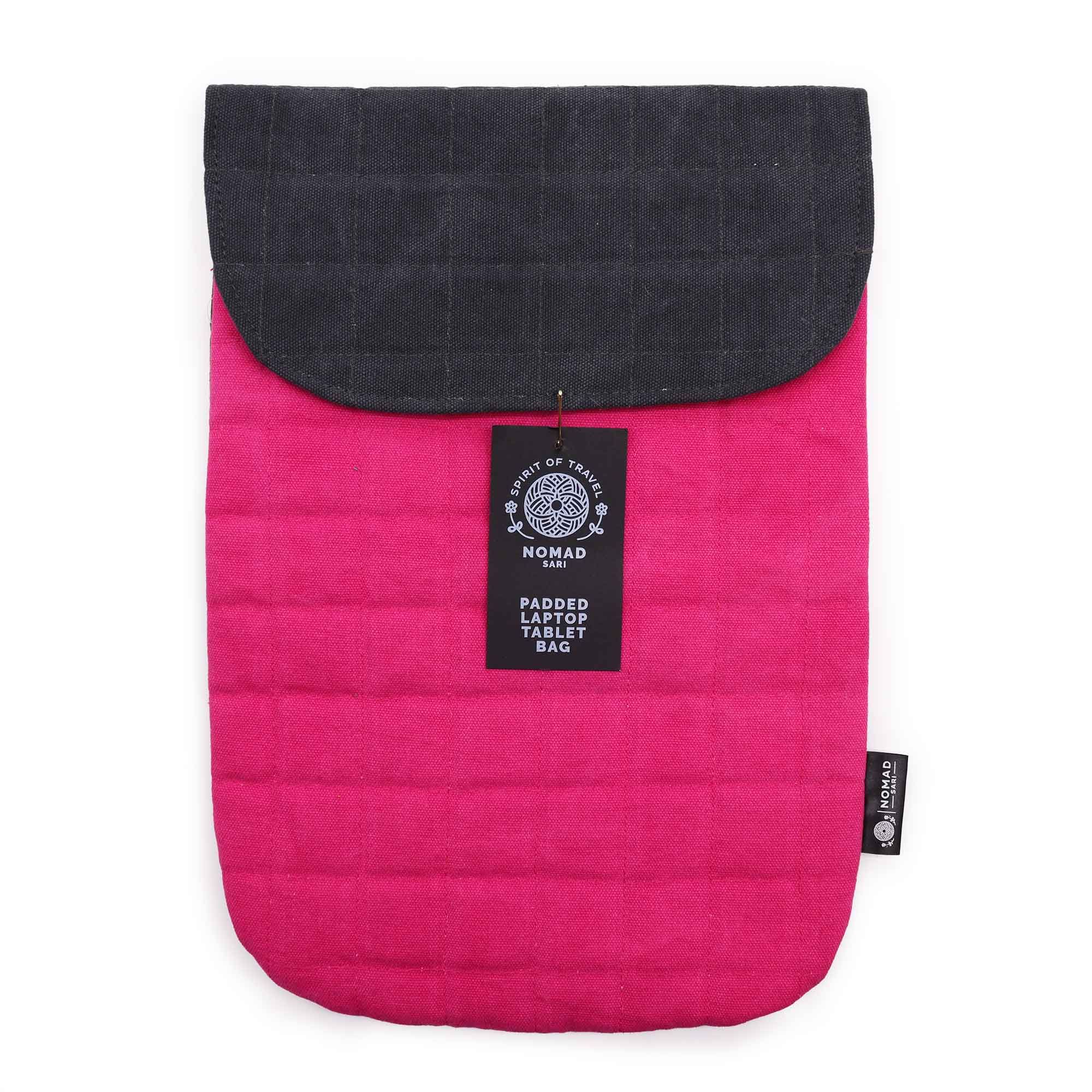 Laptop Padded Pouch - Shocking Pink - 14oz Stonewash - Image 3