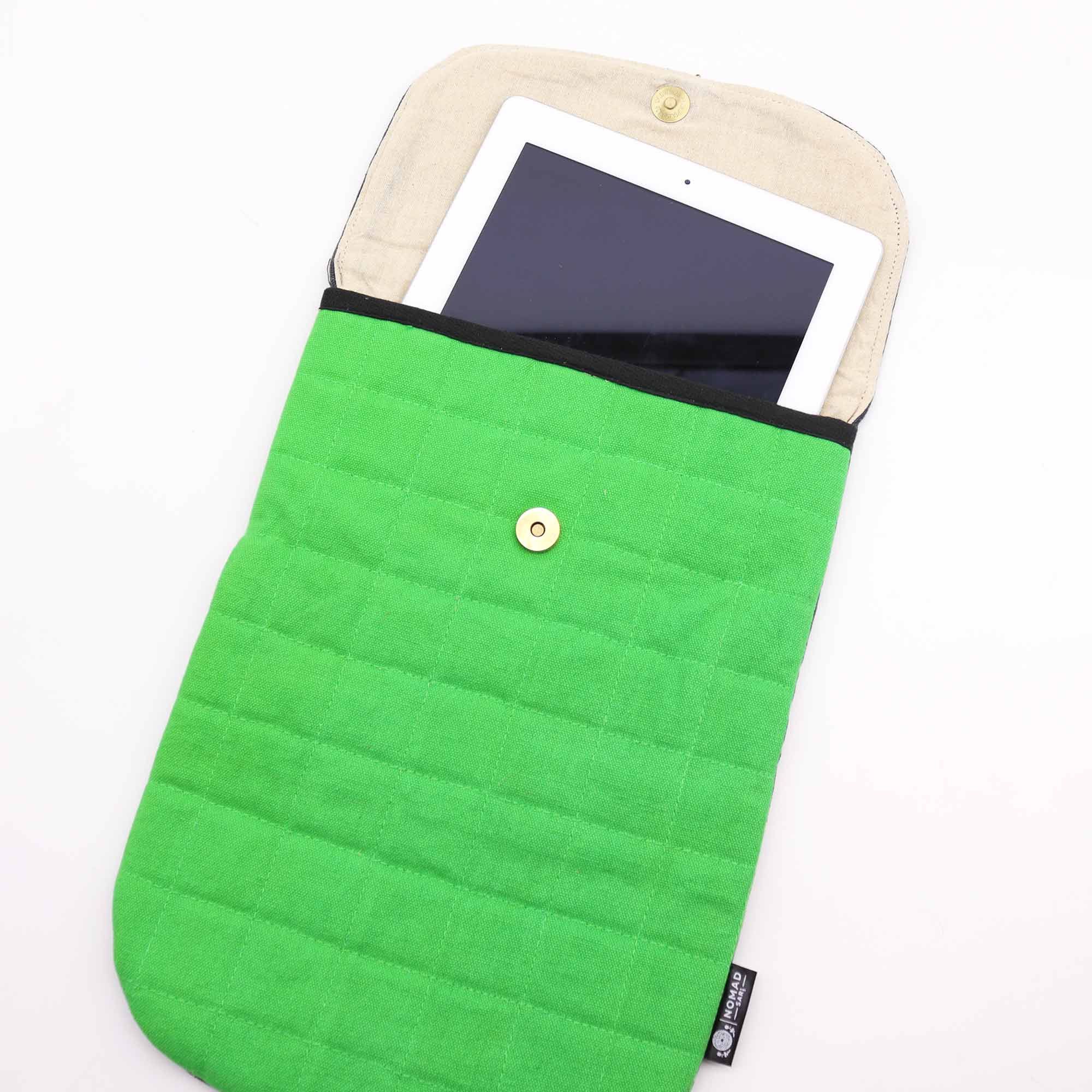 Laptop Padded Pouch - Frog Green - 14oz Stonewash - Image 4